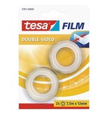 Tesa Tesafilm Double-Sided, ft 7,5 m x 12 mm, blister van 2 stuks