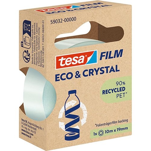Tesa Tesafilm eco & crystal, ft 19 mm x 10 m — levering per 10