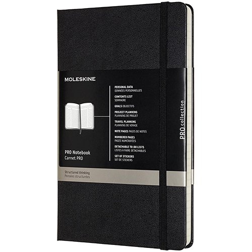 Moleskine Moleskine notitieboek professional,  ft A4, gelijnd, harde cover, 189 blad, zwart