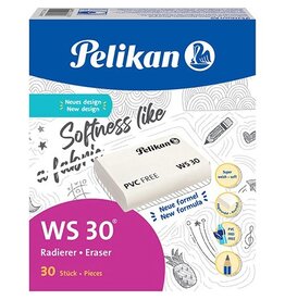 Pelikan Pelikan gum WS30, large, wit, doos van 30 stuks