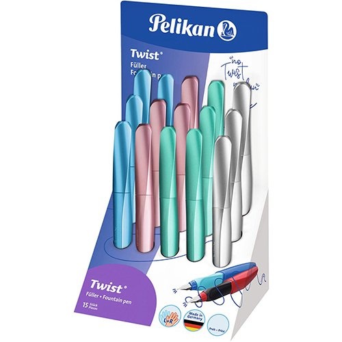 Pelikan Twist vulpen P/R457D/15, assorti, display van 15st.