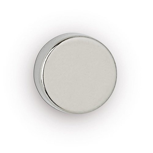 Maul MAUL neodymium schijfmagneet, ft 12 x 3 mm, trekkracht 2,5 kg, zilver, blister van 10 stuks