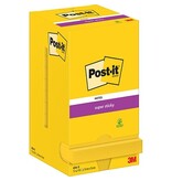 Post-It Super Sticky Post-it Super Sticky notes, 90 vel, ft 76 x 76 mm, pak van 12 blokken, neongeel