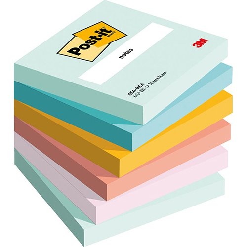 Post-it Post-it Notes, Beachside colour collection, ft 76 x 76 mm, 100 vel, pak van 6 blokken