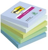 Post-It Super Sticky Post-it Super Sticky notes Oasis, 90 vel, ft 76 x 76 mm, geassorteerde kleuren, pak van 5 blokken
