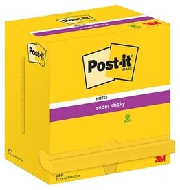 Post-It Super Sticky Post-it Super Sticky notes, 90 vel, 76 x 127 mm, neongeel