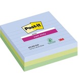 Post-It Super Sticky Post-it Super Sticky notes XL Oasis, 70 vel, ft 101 x 101 mm, gelijnd, assorti, pak van 3 blokken