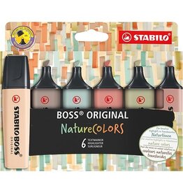 Stabilo STABILO BOSS ORIGINAL NatureCOLORS markeerstift, etui van 6 stuks, assorti