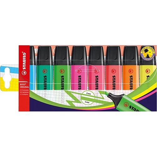 Stabilo STABILO BOSS ORIGINAL markeerstift, etui van 8st., assorti