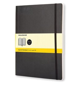 Moleskine Moleskine notitieboek, ft 19 x 25 cm, geruit, soepele cover, 192 blad, zwart