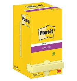 Post-It Super Sticky Post-It Super Sticky Notes, 90 vel, 76 x 76 mm geel