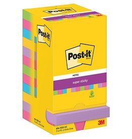 Post-It Super Sticky Post-It Super Sticky Notes, 90 vel, 76 x 76 mm 12 blokken