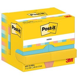 Post-It Notes Post-It Notes Beachside, 100 vel, ft 38 x 51 mm, 12 blokken