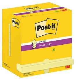 Post-It Super Sticky Post-It Super Sticky Z-Notes, 90 vel, 76 x 127 mm geel