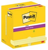 Post-It Super Sticky Post-It Super Sticky Notes, 90 vel, ft 76 x 127 mm, geel, pak van 12 blokken
