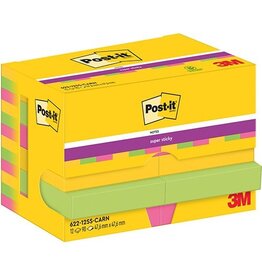 Post-It Super Sticky Post-It Super Sticky Notes Carnival, 90 vel, 47,6 x 47,6 mm