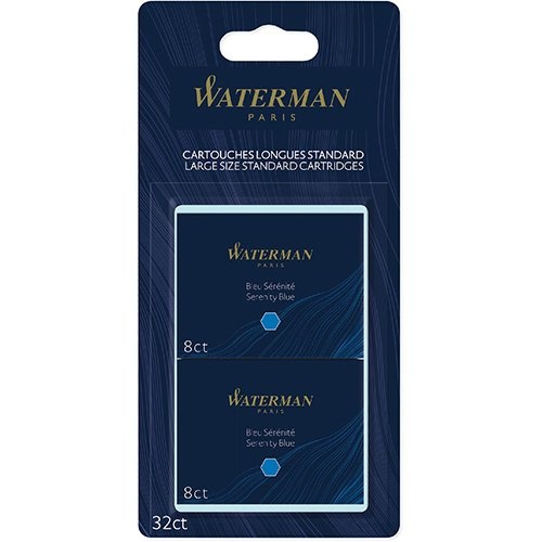 Waterman Waterman inktpatronen Standard Long, blauw (Serenity) 32st.