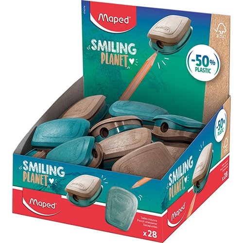 Maped Maped Smiling Planet potloodslijper Pulse, 1-gaats, display van 28 stuks