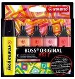 Stabilo STABILO BOSS ORIGINAL markeerstift Arty, kartonnen etui van 5 stuks in geassorteerde kleuren