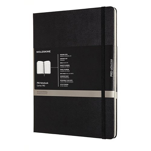 Moleskine Moleskine notitieboek professional,  ft 19 x 25 cm, gelijnd, harde cover, 189 blad, zwart