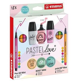 Stabilo STABILO Pastellove set, koffertje van 18 stuks