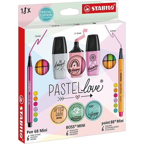 Stabilo STABILO Pastellove set, koffertje van 18 stuks