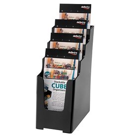 Deflecto Folderhouder 1/3A4 4Comp Zw [1st]