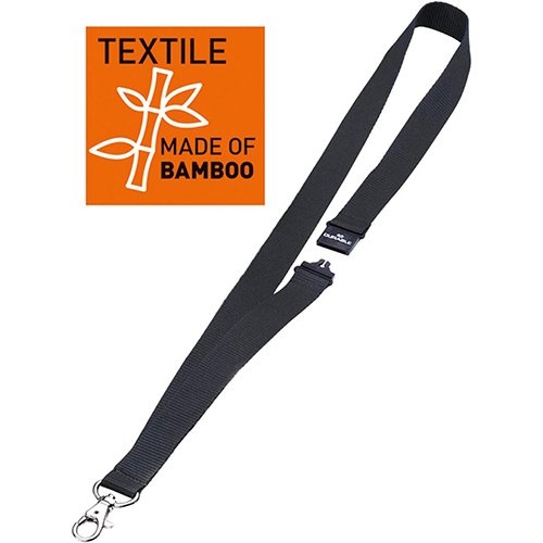 Durable Durable textielkoord 20 ECO met karabijnhaak, zwart, 10st.