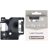 Rillprint Rillprint compatible D1 tape voor Dymo 40910, 9 mm, zwart op transparant