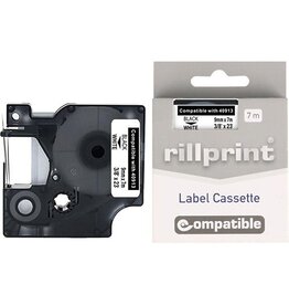 Rillprint Rillprint compatible D1 tape voor Dymo 40913, 9 mm, zwart op wit