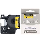 Rillprint Rillprint compatible D1 tape voor Dymo 40918, 9 mm, zwart op geel