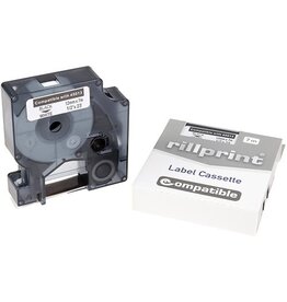 Rillprint Rillprint compatible D1 tape voor Dymo 45013, 12 mm, zwart op wit