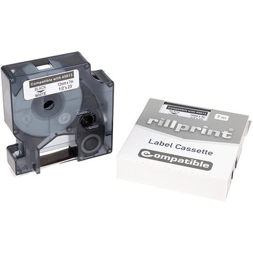 Rillprint Rillprint compatible D1 tape voor Dymo 12 mm zwart op wit