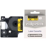 Rillprint Rillprint compatible D1 tape voor Dymo 12 mm zwart op geel