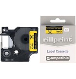 Rillprint Rillprint compatible D1 tape voor Dymo 45018, 12 mm, zwart op geel