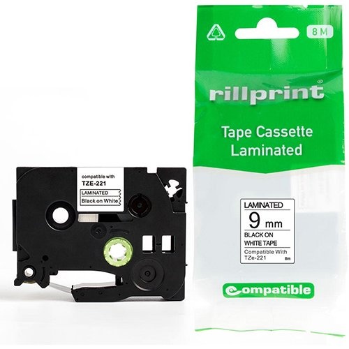 Rillprint Rillprint compatible TZe tape voor Brother TZe-221, 9 mm