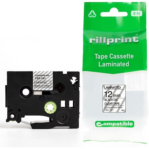 Rillprint Rillprint compatible TZe tape voor Brother TZe-131, 12 mm