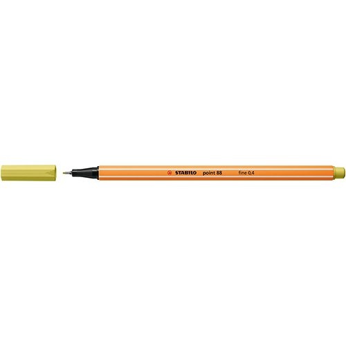 Stabilo STABILO point 88 fineliner, mosterdgeel — levering per 10