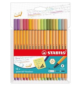 Stabilo STABILO point 88 fineliner, kartonnen etui van 18st.