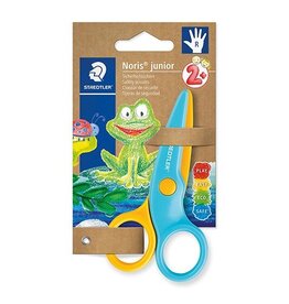 Staedtler Staedtler kinderschaar Noris Junior, ft 10 cm, rechtshandig, RVS, geel/blauw, blister van 1 stuk