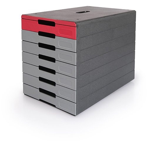 Durable Durable ladenblok Idealbox Pro, 7 laden, rood