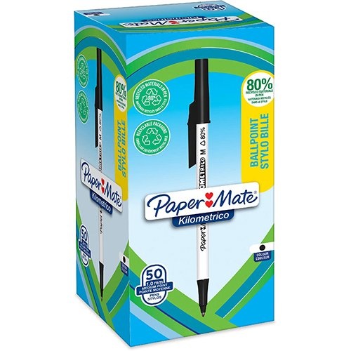 Paper Mate Paper Mate balpen Kilometrico, medium, doos van 50 stuks, zwart