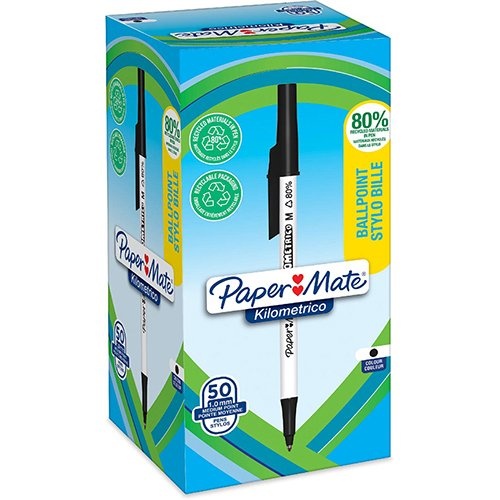 Paper Mate Paper Mate balpen Kilometrico, medium, doos van 50st., zwart