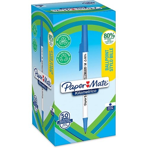 Paper Mate Paper Mate balpen Kilometrico, medium, doos van 50 stuks, blauw