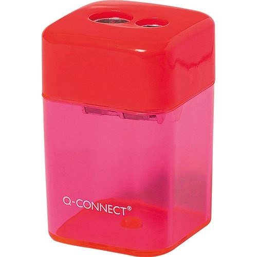 Q-CONNECT Q-CONNECT potloodslijper 2 gaats geassorteerde kleuren