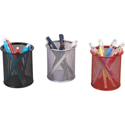 Q-CONNECT Q-CONNECT pennenpotje, mesh metaal, zwart