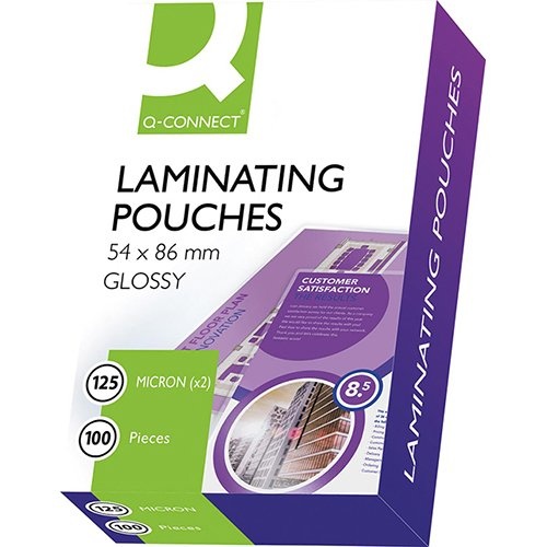 Q-CONNECT Q-CONNECT lamineeretui 2x 125 micron 54x86mm 100 stuks