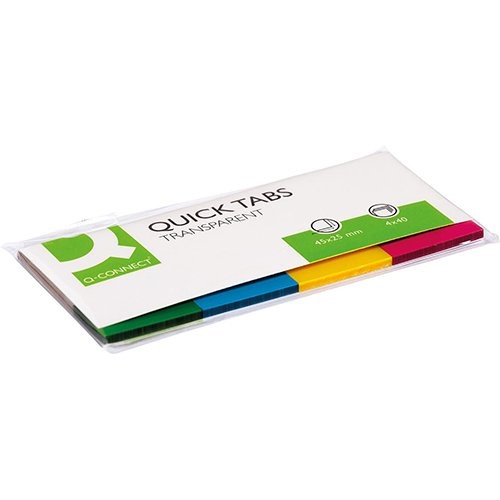 Q-CONNECT Q-CONNECT Quick Tabs, ft 25 x 45 mm, 4 x 40 tabs, geassorteerde kleuren