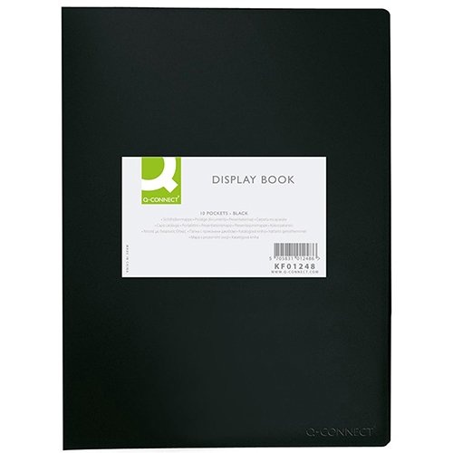 Q-CONNECT Q-CONNECT showalbum, A4, 10 tassen, zwart