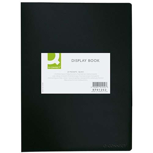 Q-CONNECT Q-CONNECT showalbum, A4, 20 tassen, zwart